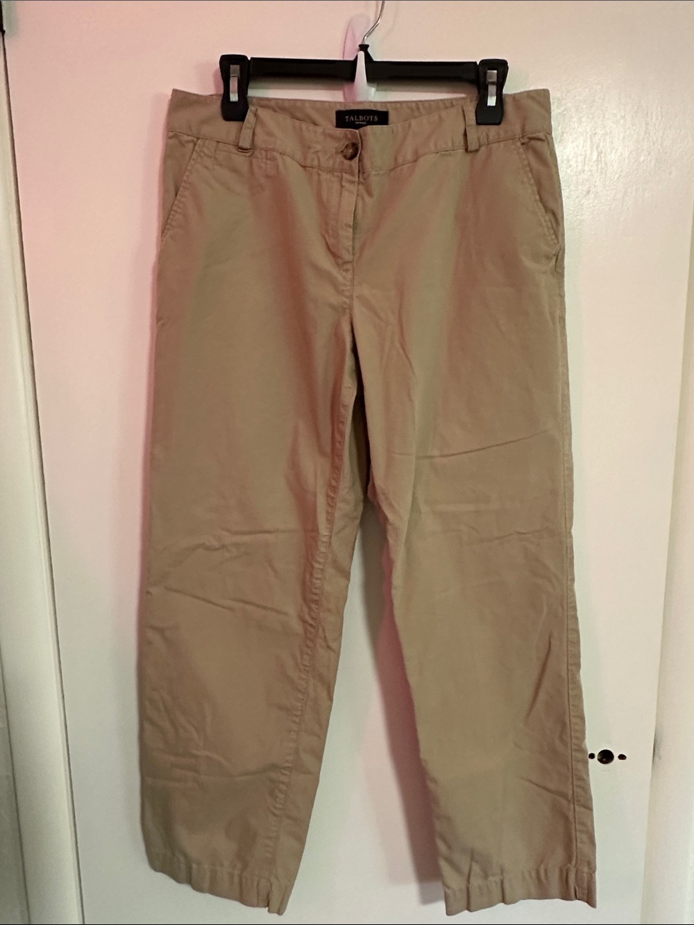 Talbots Petites Women's Boyfriend Tan Trousers Size 10P
